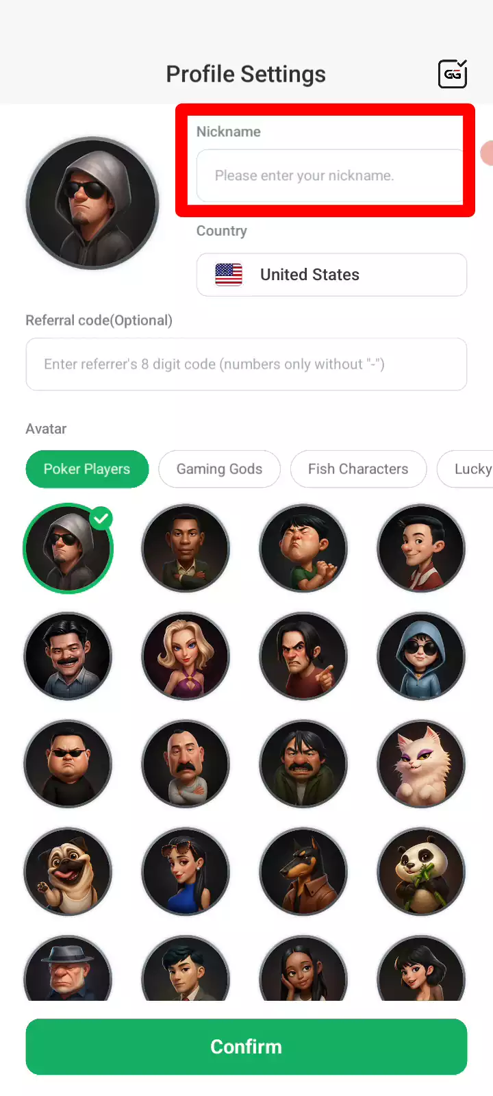 clubgg nickname