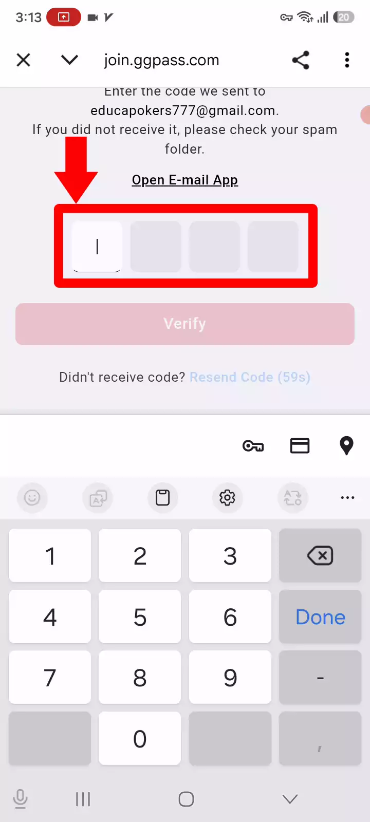 clubgg verification code